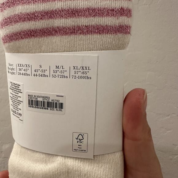 NWT Crewcuts Rainbow Pink Stripe Tights - Picture 3 of 5